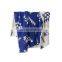 High quality green black blue geometric jacquard knitted 100 cotton blanket