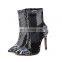 TWOTWINSTYLE Martin boots For Women Thin Heels Net yarn Serpentine Sexy 2020 New Shoes Fashion