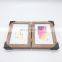 Profile picture size glass double photo 4x6" flat wood frame
