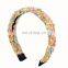 ZA Beaded Natural Crystal stone wide Headband for Women Girls Boho Hairband Wedding Winter Handmade Hair Accessories