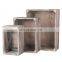 New design customized color unfinished rustic wooden crates 3-pack unfinished apple fruit wine solid pine wooden crate