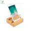 Bamboo Cell Phone Stand with Sound Amplifier Wooden Desktop Mobile Phone Holder