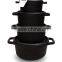 Round cast iron seasoned pot