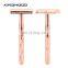 New Style Metal Rose Gold Color Double Edge Razor Blade Shave Shaving Razor For Women
