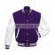 Custom jackets manufacturer prime leather sleeve Letterman Slim baseball jacket for men super soft wool with leather Sleeves