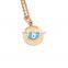 New Women's Gold Jewelry Drop Oil Eye Pendant Stainless Steel Cross Shelf Necklace Moon Clavicle Chain N905