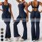 Custom Sexy Bodysuit Workout Wear Gym Fitness Bodysuit Sleeveless Racer Back Hollow Out One Piece Jumpsuits Women Yoga Jumpsuit
