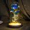 Artificial Enchanted Golden Rose Led Lamp 24k Gold Foil Rose In Glass Dome Decorative Flowers With Lights Valentine's Day Gifts