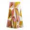 New European and American Fashion Geometric Pattern Printed Neck Top
