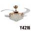 Golden 4 Blades Crystal Remote Ceiling Fans With LED Light                        
                                                Quality Choice