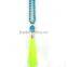 NE2266 Fashion Knotted Turquoise Beads Long Necklace With Yellow Tassel And Druzy