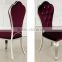 2016 Factory Supply Purple Fabric Natural Stainless Steel Dining Chair Home Use