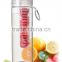800ml 27oz BPA free tritan fruit infuser water bottle,Fruit juice water bottle
