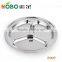 3 compartments round stainless steel food divider plate