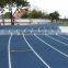 High school 400m running tracks in blue color
