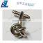 Special knotted iron cuff link with nickel plating