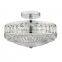 Small size silver semi flush mount crystal chandelier