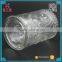 beautiful design round recycled embossed glass candle jar 480ml
