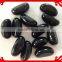 Black colored decorative fire pit Cashew Shape Glass Gems