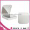 Square compact 5x magifying lighted makeup mirror with power bank / mirror power bank with light bulbs and magnification