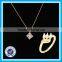 Real zircon imitation diamond wedding ring necklace jewelry set 2015