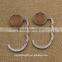 Metal round brown bag hanger hook , epoxy sticker logo bag holder