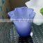 wide mouth scallop rim bouquet two layer blue color glass vase