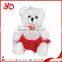 Wholesale white teddy bear with red adress.custom stuffed white bear