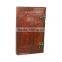 Celtic Embossed Leather Cover With Beautifully Two C Lock Chestnut Brown