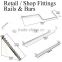 Retail Clothes Hanging Rail Shop Display Rail Wall Mounted Store Shelves