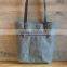 Custom high quality waxed canvas tote bag leather