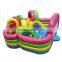 2016 hot kids commercial rainbow inflatable playground rentals