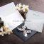 Luxury Western Romantic Dark Grey Satin Ribbon Wedding Invitation Cards