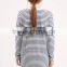 2015 long sleeve round neck woman Dress in Stripe