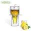 350ml double wall glass beer mug