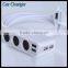 3 Cigarette Power Adapter DC Outlet Splitter 4 Port Usb Car Charger With Socket Cable