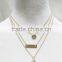 Multistrand Gold Bar Square Necklace 3 Strand Necklace Chain Pendant Necklace Layered Necklace Fashion Style Wholesale