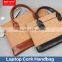 Sikai Patent Water Proof Environmental Wooden Smooth HandBag For Universal Laptop Tablet Cork briefcase With Leather Strap