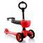 3 in1mini baby foot scooter with adjustable seat and O-Bar, Cheap kids kick scooter for 1-8 ages