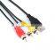 1.5m Male to Male USB 2.0 To 3 RCA Audio Video AV Adapter Cable Cord