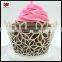 Flower laser cut cupcake paper wrapper for sale