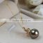 AAA 11-12mm 18k gold black perfect round tahiti pearl pendant