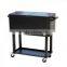 Outsunny 80 QT Rolling Ice Chest Portable Patio Party Drink Beverage Cooler Cart - Black