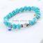 Korea fashion turquoise alloy fish silver bracelets 2016 bead