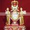 Romanian Architectural Style Embedded Ceramic Table Clock, Ornate Gilt Ceramic Table Standing Clock