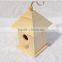 Logo customized low moq natural color bird house for sale