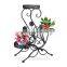 3-Tiered Scroll Decorative Metal Garden Patio Standing Plant Flower Pot Rack Display Shelf Holds wrought iron flower stand