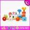 Colorful educational baby stacking toys wooden animal blocks W13D113