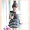 2015 summer girls dress girls cute princess stripe dress 3D flower boutique party costume children clothes dress for girl