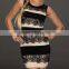 Sexy Club Dress Vestido Summer Patchwork Striped Round Collar Bodycon Dresses Lace Tank Mini Party Dresses For Women